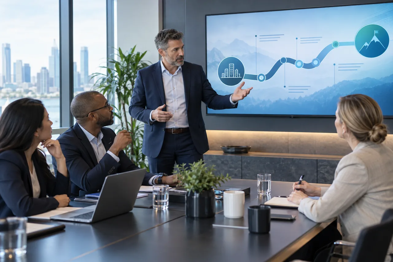 Consulting team working together